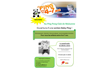 Nouveauté : le Baby-Ping